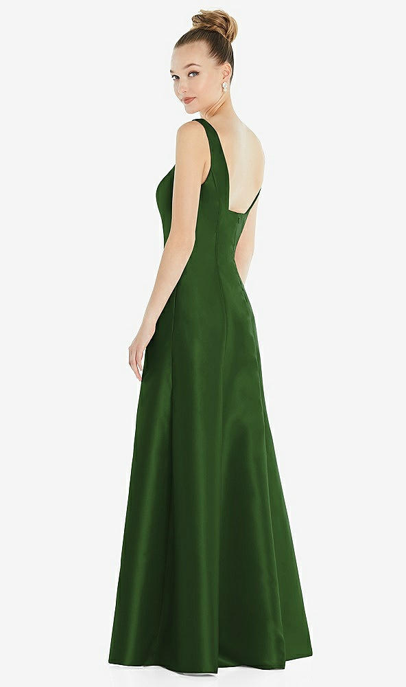 Back View - Celtic Sleeveless Square-Neck Princess Line Gown with Pockets