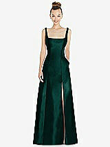 Front View Thumbnail - Evergreen Sleeveless Square-Neck Princess Line Gown with Pockets