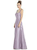 Side View Thumbnail - Lilac Haze Sleeveless Square-Neck Princess Line Gown with Pockets