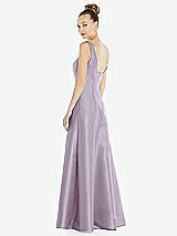 Rear View Thumbnail - Lilac Haze Sleeveless Square-Neck Princess Line Gown with Pockets