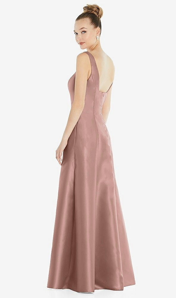 Back View - Neu Nude Sleeveless Square-Neck Princess Line Gown with Pockets