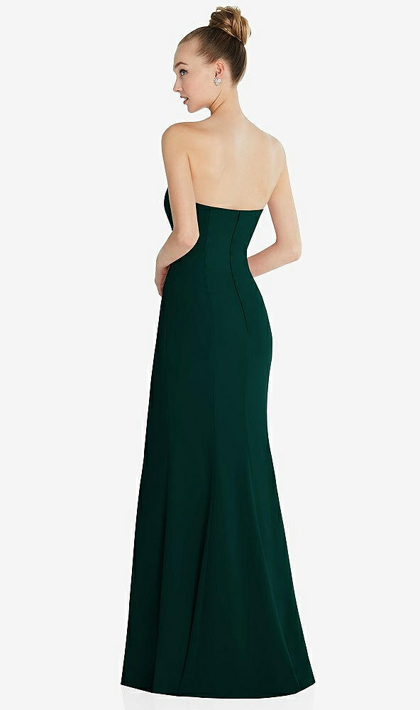 Back View - Evergreen Strapless Princess Line Crepe Mermaid Gown