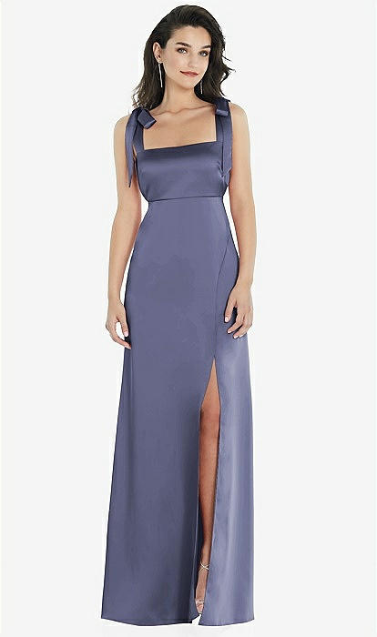 Navy one shoulder plumetis maxi dress sale