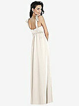 Rear View Thumbnail - Ivory Flat Tie-Shoulder Empire Waist Maxi Dress with Front Slit