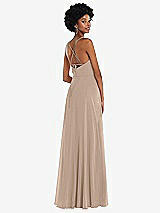 Rear View Thumbnail - Topaz Scoop Neck Convertible Tie-Strap Maxi Dress with Front Slit