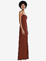 Side View Thumbnail - Auburn Moon Scoop Neck Convertible Tie-Strap Maxi Dress with Front Slit