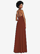 Rear View Thumbnail - Auburn Moon Scoop Neck Convertible Tie-Strap Maxi Dress with Front Slit