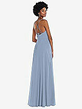 Rear View Thumbnail - Cloudy Scoop Neck Convertible Tie-Strap Maxi Dress with Front Slit