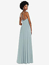 Rear View Thumbnail - Morning Sky Scoop Neck Convertible Tie-Strap Maxi Dress with Front Slit