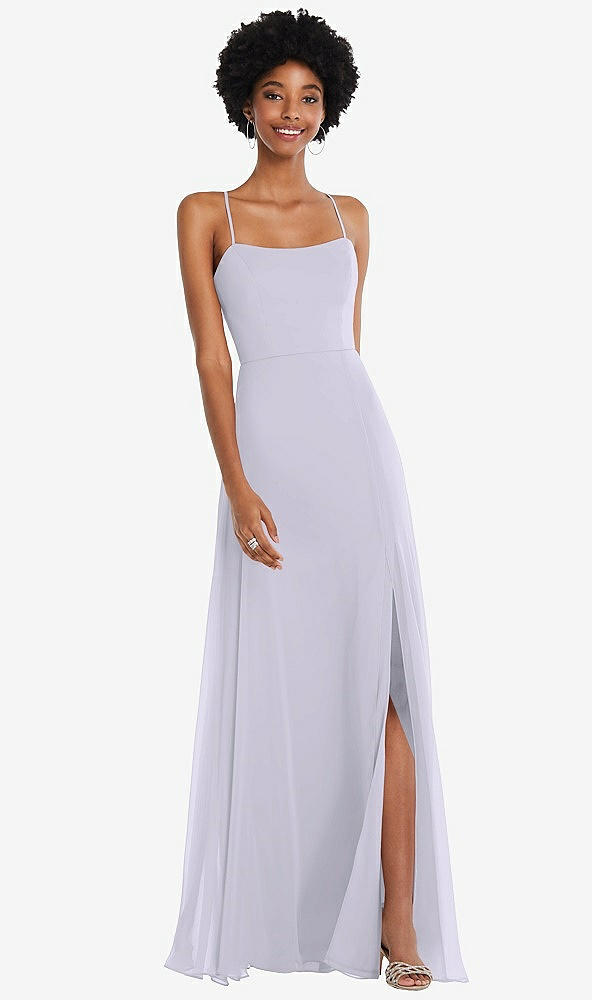 Front View - Silver Dove Scoop Neck Convertible Tie-Strap Maxi Dress with Front Slit
