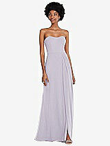 Front View Thumbnail - Moondance Strapless Sweetheart Maxi Dress with Pleated Front Slit 