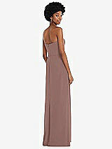 Rear View Thumbnail - Sienna Strapless Sweetheart Maxi Dress with Pleated Front Slit 
