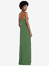 Rear View Thumbnail - Vineyard Green Strapless Sweetheart Maxi Dress with Pleated Front Slit 