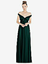 Alt View 2 Thumbnail - Evergreen Convertible Strap Empire Waist Satin Maxi Dress