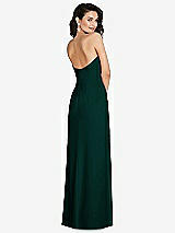 Rear View Thumbnail - Evergreen Strapless Scoop Back Maxi Dress with Front Slit