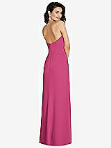 Rear View Thumbnail - Tea Rose Strapless Scoop Back Maxi Dress with Front Slit