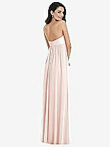 Rear View Thumbnail - Blush Twist Shirred Strapless Empire Waist Gown with Optional Straps