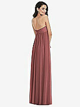 Rear View Thumbnail - English Rose Twist Shirred Strapless Empire Waist Gown with Optional Straps