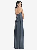 Rear View Thumbnail - Silverstone Twist Shirred Strapless Empire Waist Gown with Optional Straps