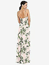 Rear View Thumbnail - Palm Beach Print Adjustable Strap Wrap Bodice Maxi Dress with Front Slit 
