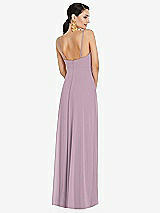 Rear View Thumbnail - Suede Rose Adjustable Strap Wrap Bodice Maxi Dress with Front Slit 