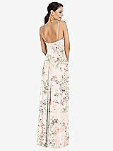 Rear View Thumbnail - Blush Garden Adjustable Strap Wrap Bodice Maxi Dress with Front Slit 