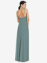 Rear View Thumbnail - Icelandic Adjustable Strap Wrap Bodice Maxi Dress with Front Slit 