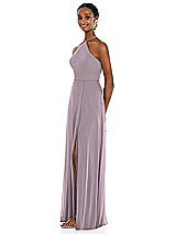 Side View Thumbnail - Lilac Dusk Diamond Halter Maxi Dress with Adjustable Straps
