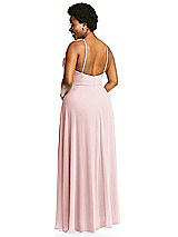 Alt View 3 Thumbnail - Ballet Pink Diamond Halter Maxi Dress with Adjustable Straps