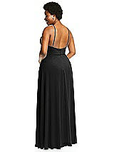 Alt View 3 Thumbnail - Black Diamond Halter Maxi Dress with Adjustable Straps