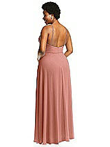 Alt View 3 Thumbnail - Desert Rose Diamond Halter Maxi Dress with Adjustable Straps