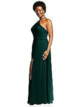 Alt View 2 Thumbnail - Evergreen Diamond Halter Maxi Dress with Adjustable Straps