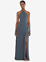 Front View Thumbnail - Silverstone Diamond Halter Maxi Dress with Adjustable Straps