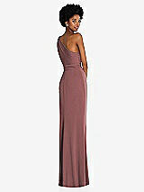 Rear View Thumbnail - English Rose One-Shoulder Twist Draped Maxi Dress