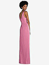 Alt View 3 Thumbnail - Orchid Pink Faux Wrap Whisper Satin Maxi Dress with Draped Tulip Skirt
