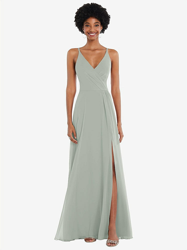 Green wrap hotsell bridesmaid dress