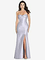 Front View Thumbnail - Silver Dove Bow Cuff Strapless Princess Waist Trumpet Gown
