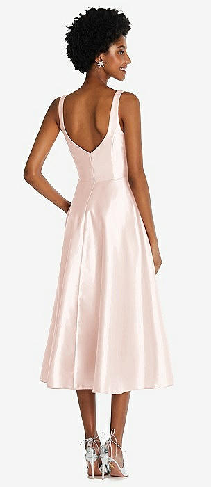 Blush V Back Bridesmaid Dresses