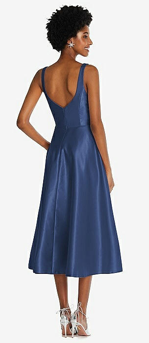 Navy blue hotsell tea length dresses