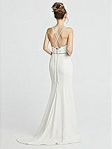 Rear View Thumbnail - Ivory Cowl-Neck Convertible Strap Mermaid Wedding Dress with Beaded Belt