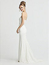 Side View Thumbnail - Ivory Strapless Sequin Lace Trumpet Wedding Dress