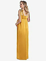 Rear View Thumbnail - NYC Yellow Flat Tie-Shoulder Empire Waist Maternity Dress