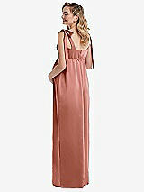 Rear View Thumbnail - Desert Rose Flat Tie-Shoulder Empire Waist Maternity Dress