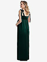 Rear View Thumbnail - Evergreen Flat Tie-Shoulder Empire Waist Maternity Dress