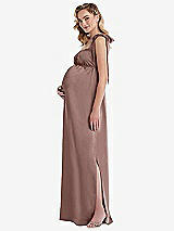 Side View Thumbnail - Sienna Flat Tie-Shoulder Empire Waist Maternity Dress