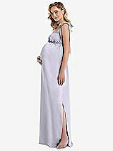 Side View Thumbnail - Silver Dove Flat Tie-Shoulder Empire Waist Maternity Dress