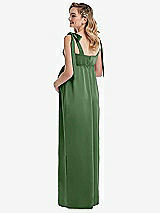 Rear View Thumbnail - Vineyard Green Flat Tie-Shoulder Empire Waist Maternity Dress