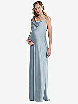 Front View Thumbnail - Mist Cowl-Neck Tie-Strap Maternity Slip Dress