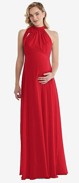 Parisian Red Empire Waist Bridesmaid Dresses