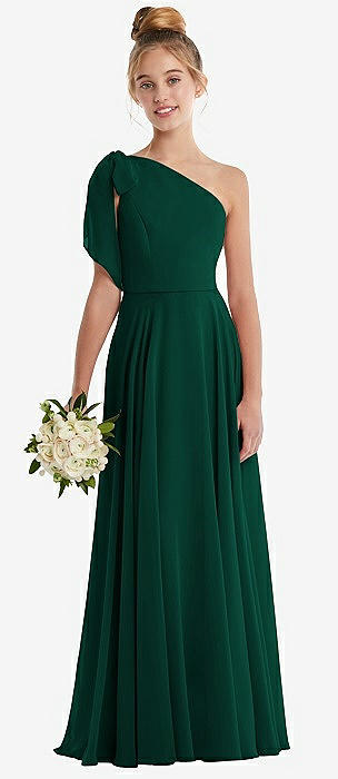 Hunter green junior bridesmaid dress sale